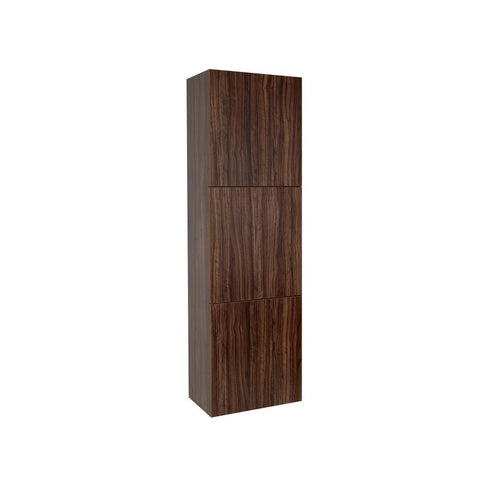 Image of Fresca Walnut Bathroom Linen Side Cabinet w/ 3 Large Storage Areas FST8090GW