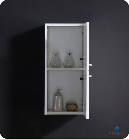 Image of Fresca White Bathroom Linen Side Cabinet w/ 2 Storage Areas FST8091WH