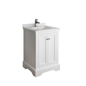 Fresca Windsor 24" Matte White Traditional Bathroom Cabinet FCB2424WHM-CWH-U