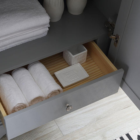 Image of Fresca Windsor 30" Gray Textured Traditional Bathroom Vanity FVN2430GRV-FFT1030BN