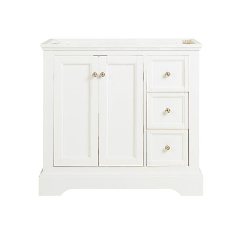 Image of Fresca Windsor 36" Matte White Traditional Bathroom Cabinet FCB2436WHM