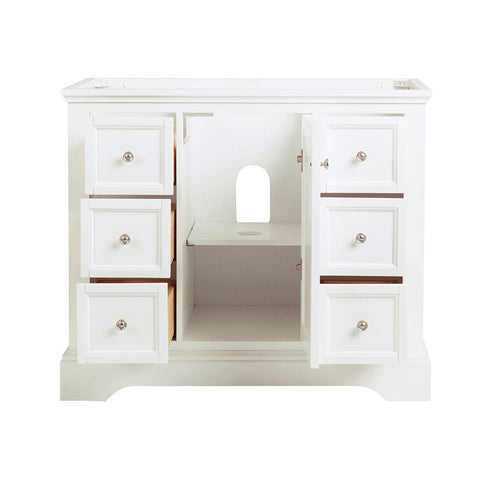 Image of Fresca Windsor 40" Matte White Traditional Bathroom Cabinet | FCB2440WHM FCB2440WHM