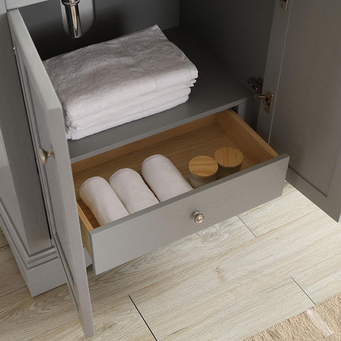 Image of Fresca Windsor 60" Gray Textured Double Sink Bathroom Vanity