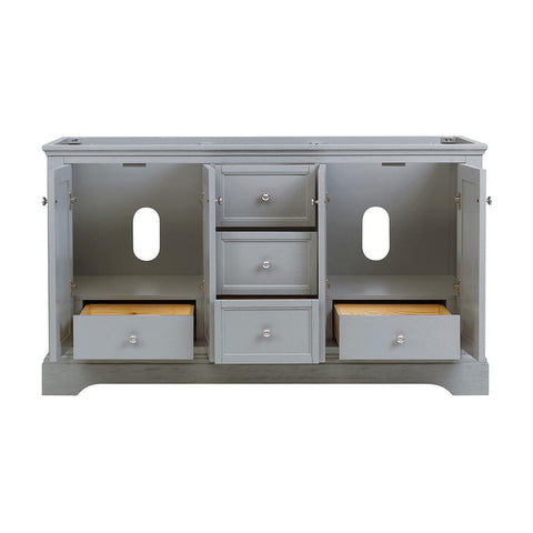 Image of Fresca Windsor 60" Gray Textured Traditional Double Sink Bathroom Cabinet FCB2460GRV