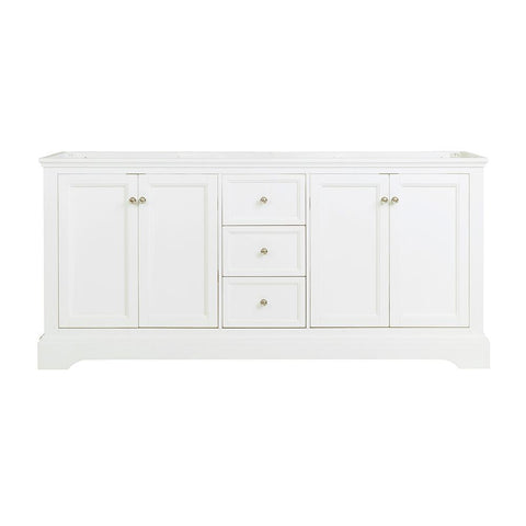 Image of Fresca Windsor 72" Matte White Traditional Double Sink Bathroom Cabinet FCB2472WHM