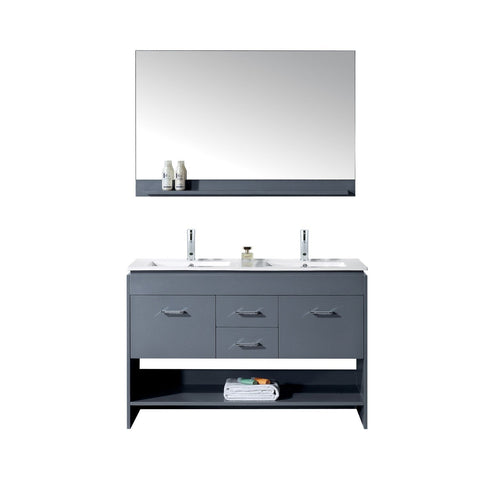 Image of Gloria 48" Double Bathroom Vanity MD-423-THNB-GR