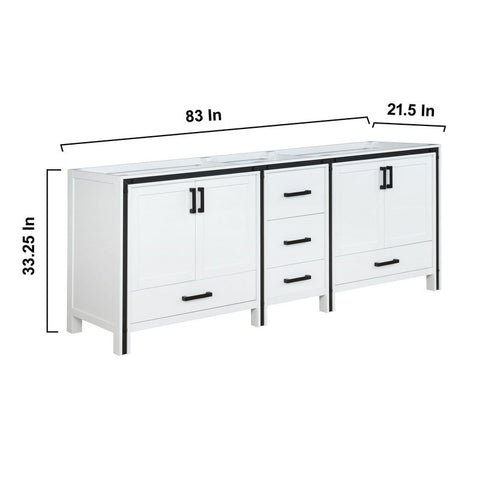 Image of Ziva 84" White Vanity Cabinet Only | LZV352284SA00000