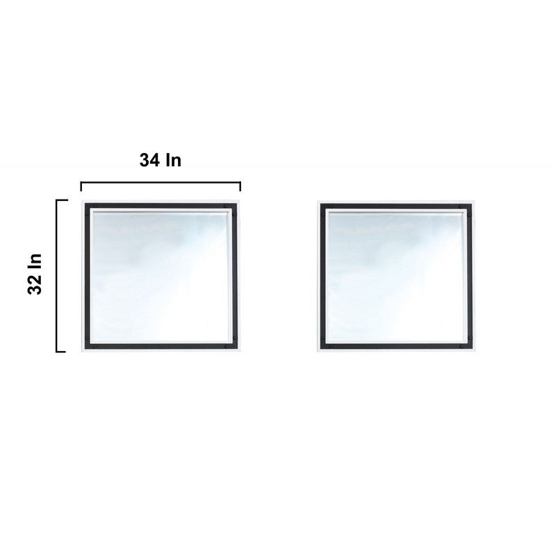 Ziva 84" White Double Vanity, no Top and 34" Mirrors | LZV352284SA00M34