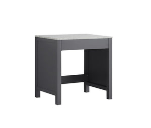 Jacques 30" Dark Grey Make-Up Table | White Carrara Marble Top