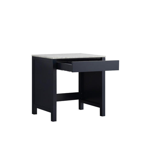 Image of Jacques 30" Navy Blue Make-Up Table | White Carrara Marble Top