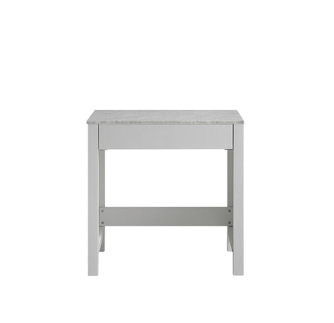 Image of Jacques 30" White Make-Up Table | White Carrara Marble Top