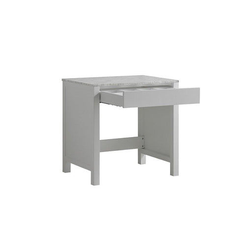 Image of Jacques 30" White Make-Up Table | White Carrara Marble Top