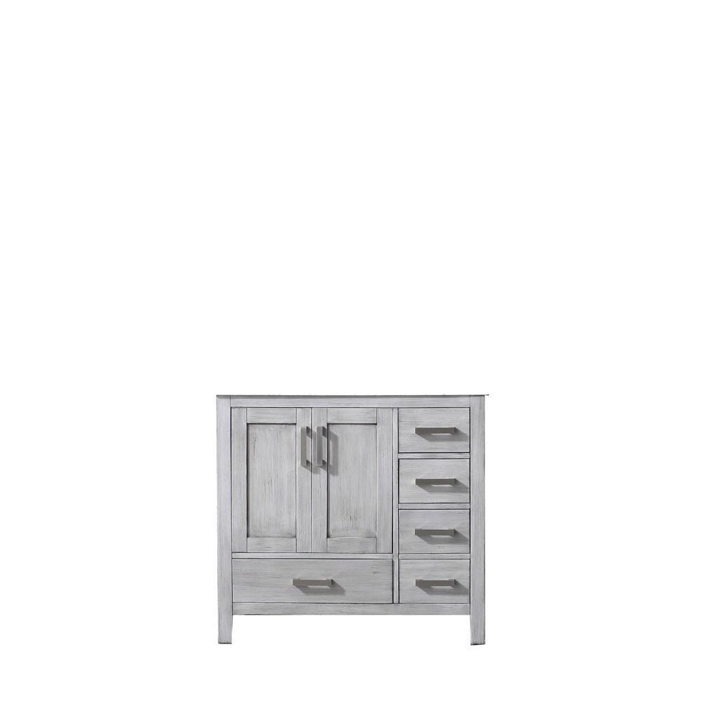 Jacques 36" Distressed Grey Vanity Cabinet Only - Left Version