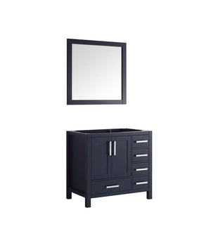 Jacques 36" Navy Blue Single Vanity | no Top and 34" Mirror - Left Version