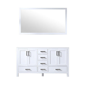 Jacques 60" White Double Vanity | no Top and 58" Mirror