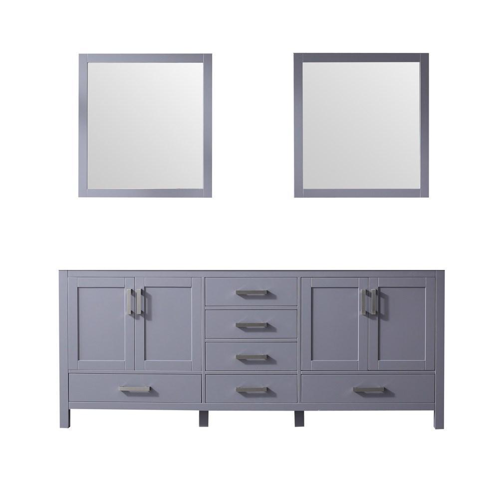 Jacques 80" Dark Grey Double Vanity | no Top and 30" Mirrors