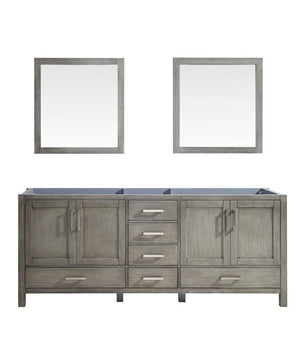 Jacques 80" Distressed Grey Double Vanity | no Top and 30" Mirrors