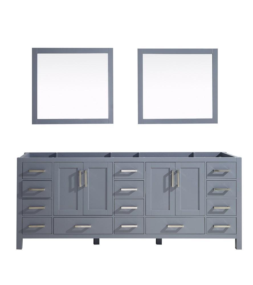 Jacques 84" Dark Grey Double Vanity | no Top and 34" Mirrors