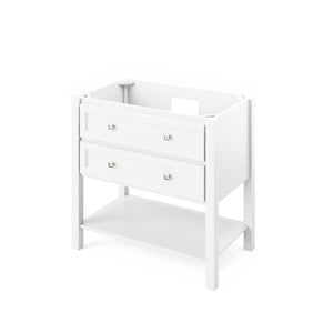 Jeffrey Alexander Adler Transitional 36" White Single Undermount Sink Vanity With Marble Top | VKITADL36WHWCR VKITADL36WHWCR