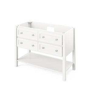Jeffrey Alexander Adler Transitional 48" White Single Undermount Sink Vanity With Marble Top | VKITADL48WHWCR VKITADL48WHWCR