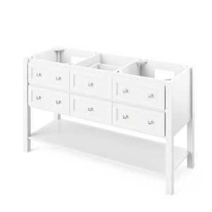 Jeffrey Alexander Adler Transitional 60" White Double Undermount Sink Vanity With Marble Top | VKITADL60WHWCR VKITADL60WHWCR
