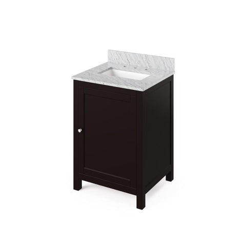 Image of Jeffrey Alexander Astoria Transitional 24" Espresso Single Undermount Sink Vanity With Marble Top | VKITAST24ESWCR VKITAST24ESWCR