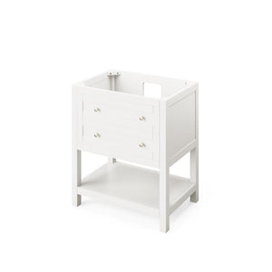 Jeffrey Alexander Astoria Transitional 30" White Single Undermount Sink Vanity With Marble Top | VKITAST30WHWCR VKITAST30WHWCR