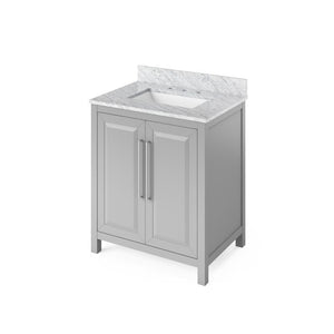 Jeffrey Alexander Cade Contemporary 30" Grey Single Undermount Sink Vanity With Marble Top | VKITCAD30GRWCR VKITCAD30GRWCR