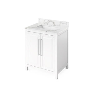 Jeffrey Alexander Cade Contemporary 30" White Single Undermount Sink Vanity With Quartz Top | VKITCAD30WHCQR VKITCAD30WHCQR