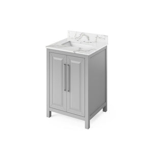 Jeffrey Alexander Cade Modern 24" Grey Single Undermount Sink Vanity With Quartz Top | VKITCAD24GRCQR VKITCAD24GRCQR