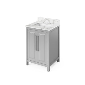 Jeffrey Alexander Cade Modern 24" Grey Single Undermount Sink Vanity With Quartz Top | VKITCAD24GRCQR VKITCAD24GRCQR