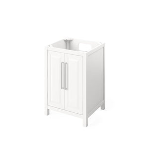 Jeffrey Alexander Cade Modern 24" White Single Undermount Sink Vanity With Marble Top | VKITCAD24WHWCR VKITCAD24WHWCR
