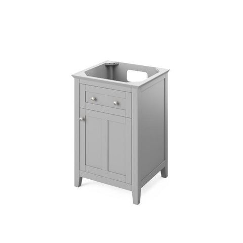 Image of Jeffrey Alexander Chatham Traditional 24" Grey Single Undermount Sink Vanity With Marble Top | VKITCHA24GRWCR VKITCHA24GRWCR