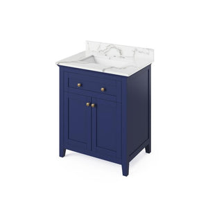 Jeffrey Alexander Chatham Traditional 30" Hale Blue Single Undermount Sink Vanity With Quartz Top | VKITCHA30BLCQR VKITCHA30BLCQR