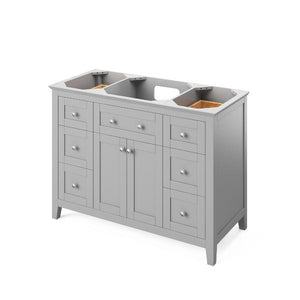 Jeffrey Alexander Chatham Traditional 48" Grey Single Undermount Sink Vanity With Marble Top | VKITCHA48GRWCR VKITCHA48GRWCR
