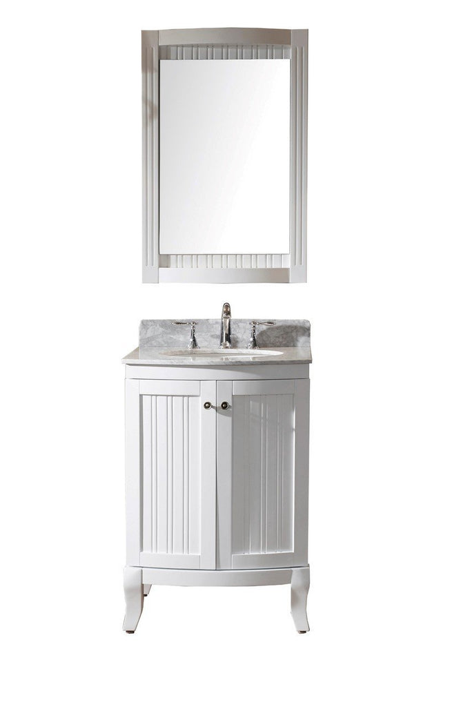 Khaleesi 24" Single Bathroom Vanity in White with Marble Top ES-52024-WMRO-WH