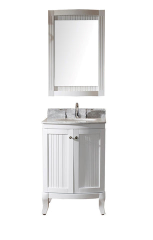 Image of Khaleesi 24" Single Bathroom Vanity in White with Marble Top ES-52024-WMRO-WH