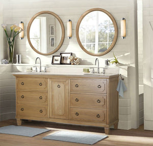 Legion Furniture 60" Weathered Brown Sink Vanity Matching Granite WLF6060