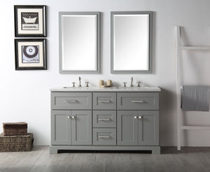Legion WH7660-CG 60" SINK VANITY WITH QUARTZ TOP-NO FAUCET - COOL GREY WH7660-CG