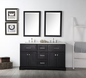 Legion WH7660-E 60" SINK VANITY WITH QUARTZ TOP-NO FAUCET - ESPRESSO WH7660-E