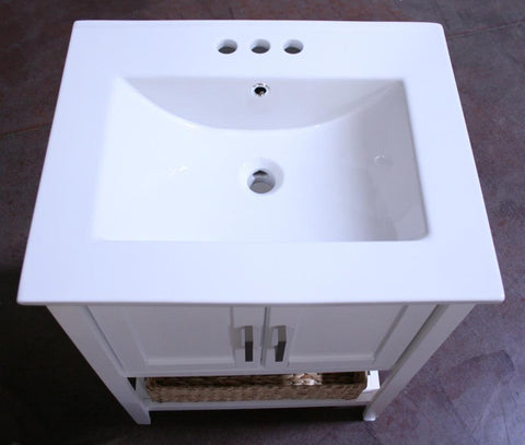 Image of Legion WLF6020-W-BS 24" SINK VANITY WITH BASKET WITHOUT FAUCET - White WLF6020-W-BS