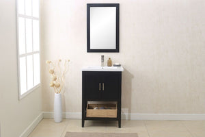 Legion WLF6021-E 24" ESPRESSO SINK VANITY WITH MIRROR, UPC FAUCET AND BASKET - Espresso WLF6021-E