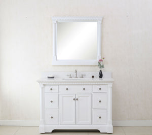 Legion WLF6036-48W 48" MATT WHITE SINK VANITY WITH QUARTZ TOP - White WLF6036-48W