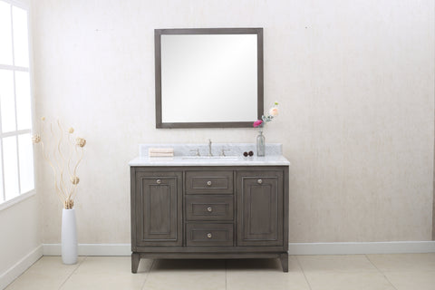 Image of Legion WLF7034-48 48" SILVER GRAY SINK VANITY CABINET MATCH WITH WLF6036-49 TOP, NO FAUCET - SILVER GRAY WLF7034-48