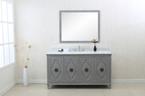 Image of Legion WLF7036-60 60" GRAY SINK VANITY CABINET MATCH WITH WLF6036-61 TOP, NO FAUCET - Gray WLF7036-60