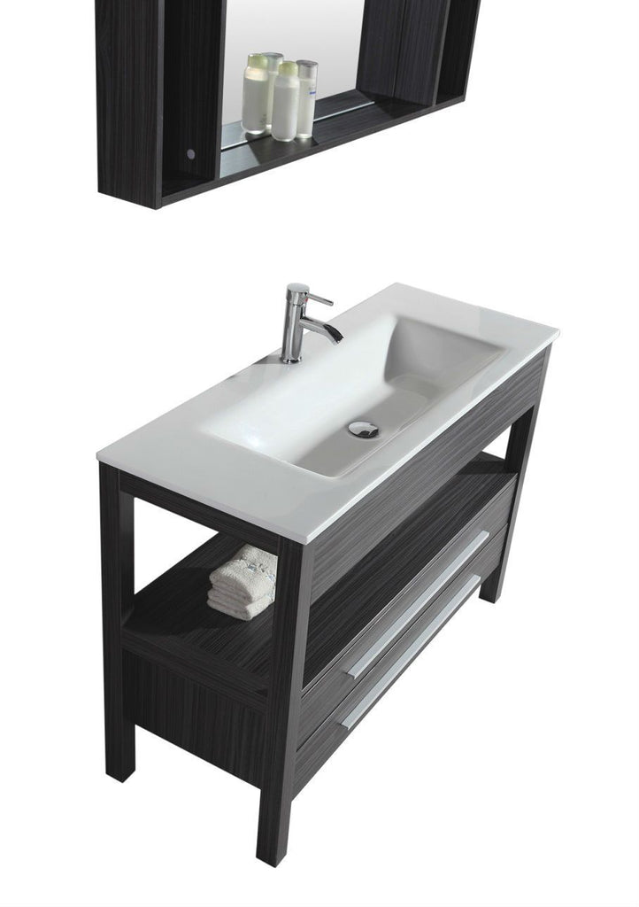 Legion WT21306 SINK VANITY  WITH MIRROR - NO FAUCET - Black and Gray Stripes WT21306