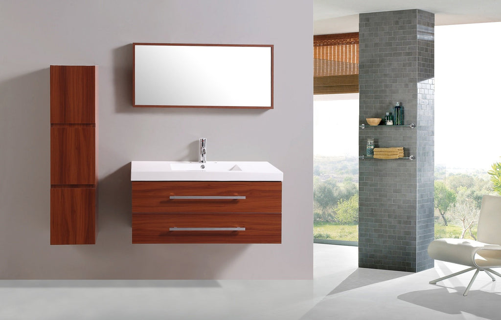 Legion WT5167 SINK VANITY  WITH MIRROR AND SIDE CABINET - NO FAUCET - Cinnamon Brown WT5167