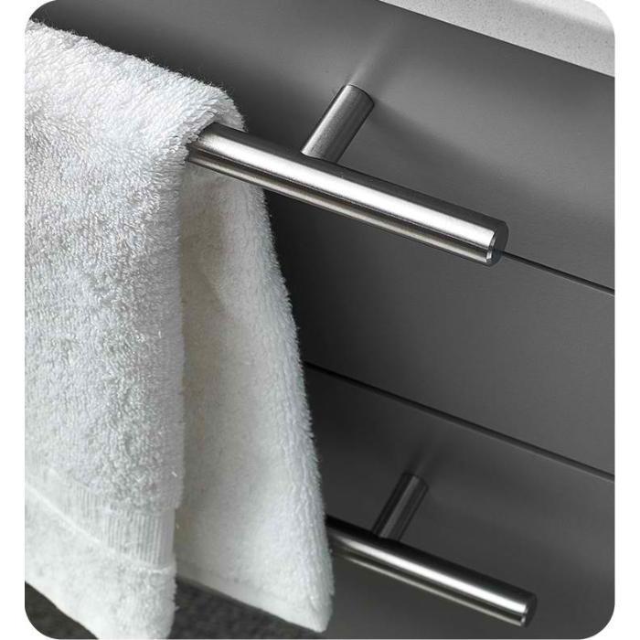 Lucera 30" Gray Modern Wall Hung Vessel Sink Vanity w/ Medicine Cabinet