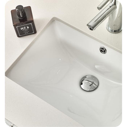Image of Lucera 30" White Modern Wall Hung Undermount Sink Vanity w/ Medicine Cabinet
