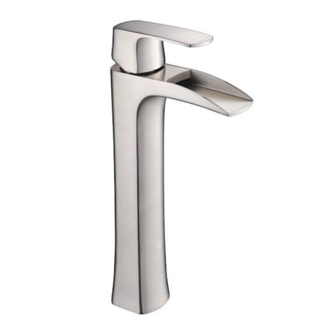 Image of Lucera 36" Gray Modern Wall Hung Vessel Sink Modern Bathroom Vanity - Left Offset FVN6136WH-VSL-L-FFT3072BN